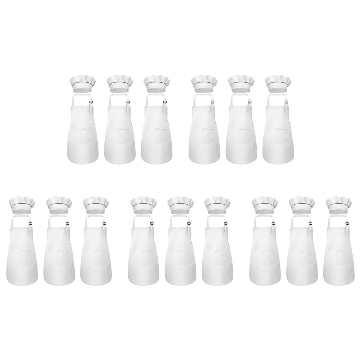 30 Piezas Conjunto de Delantal para NiñOs y Gorro de Cocinero Delantal de Cocina Infantil Ajustable para Cocinar y Pintar