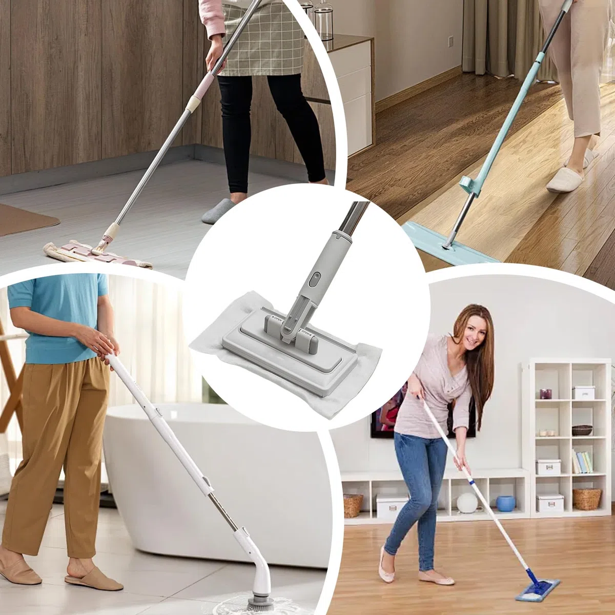 Mini Mop De Limpieza Limpiador De Cambio De Bayeta Sin Manos | Fregona para Polvo Para Baño Cocina Coche Escritorio Vajilla Salón Suelo Hogar