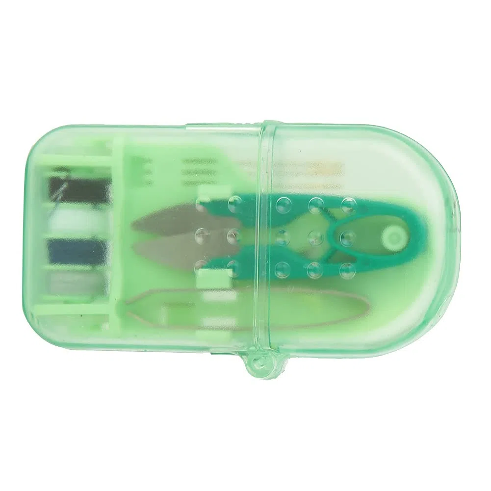 Caja de Herramientas de Costura portátil de plástico, Mini Kit de Costura de Viaje, práctico Estuche para Agujas y Tijeras.