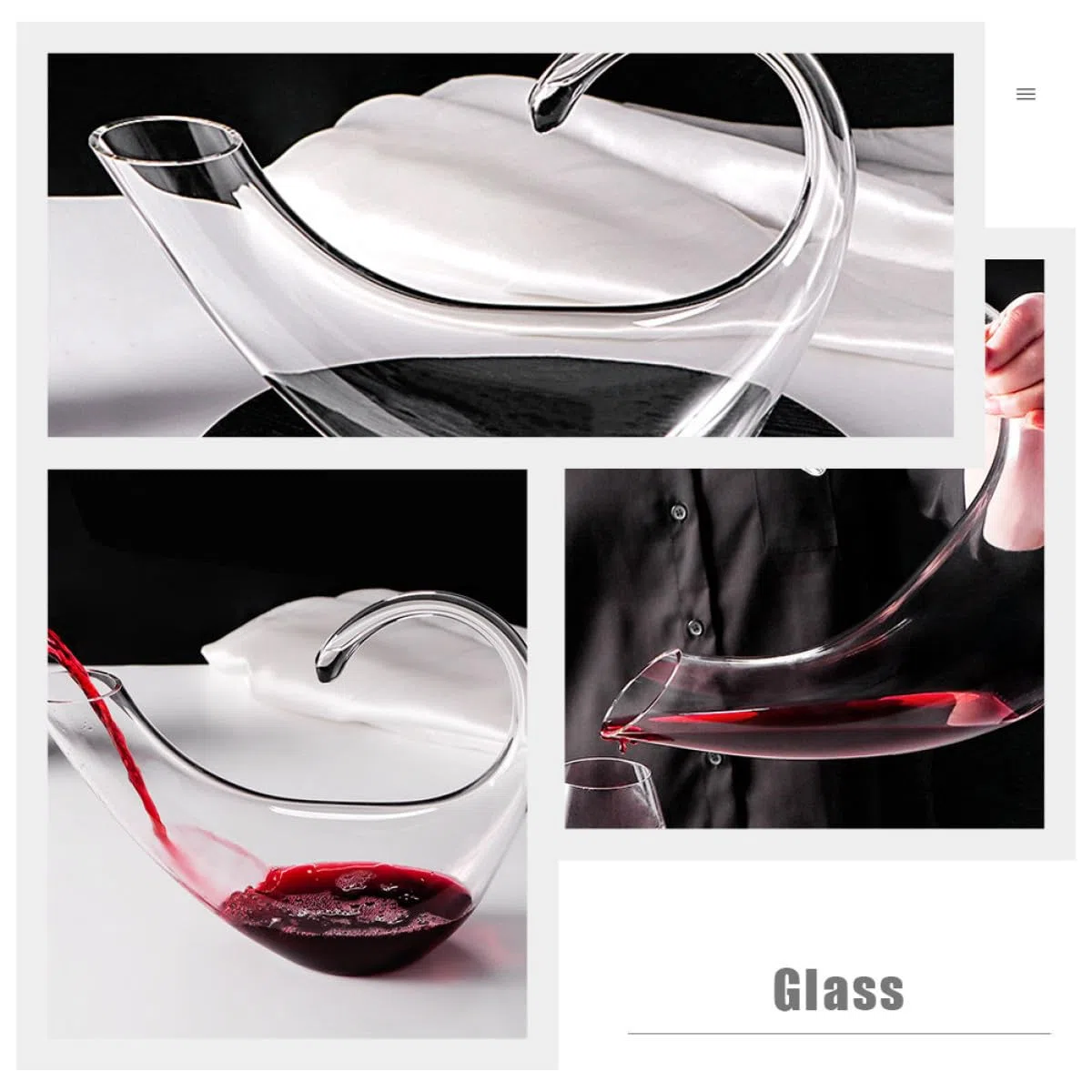 Decantador de Vino Tinto de Cristal Transparente Jarra para Servir Ml Dispensador Práctico para Uso Doméstico Suministros para Cata y Bebida de Vino