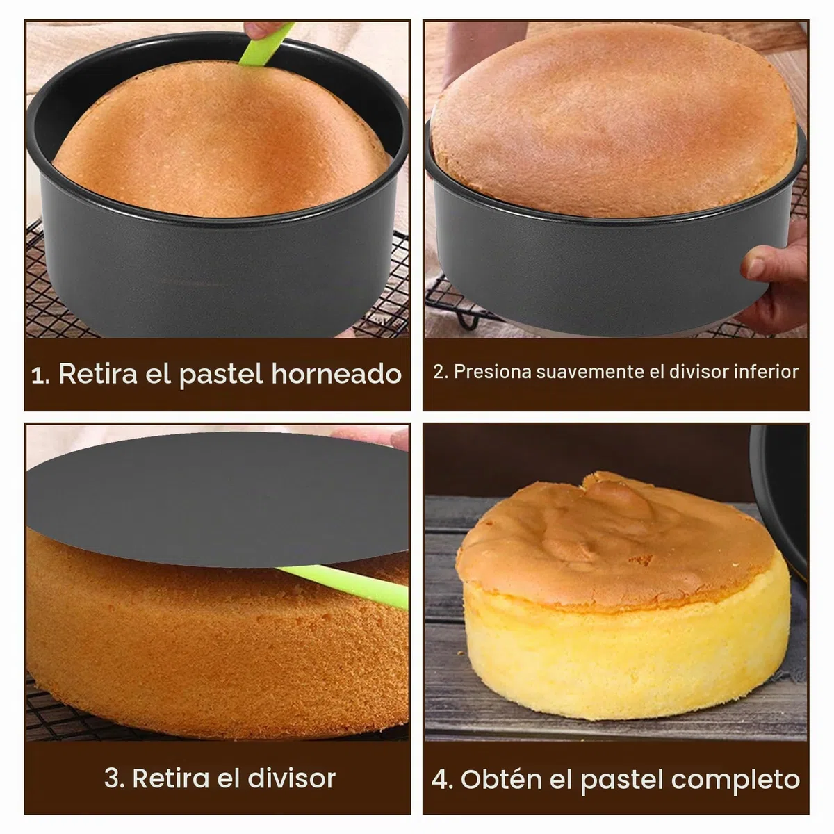 IVEOPPE Juego de 2 Moldes Redondos Para Hornear, Molde Redondo de Acero Inoxidable Con Revestimiento Antiadherente, Adecuado Para Pasteles, Brownies, Tartas, Lasaña (20cm)