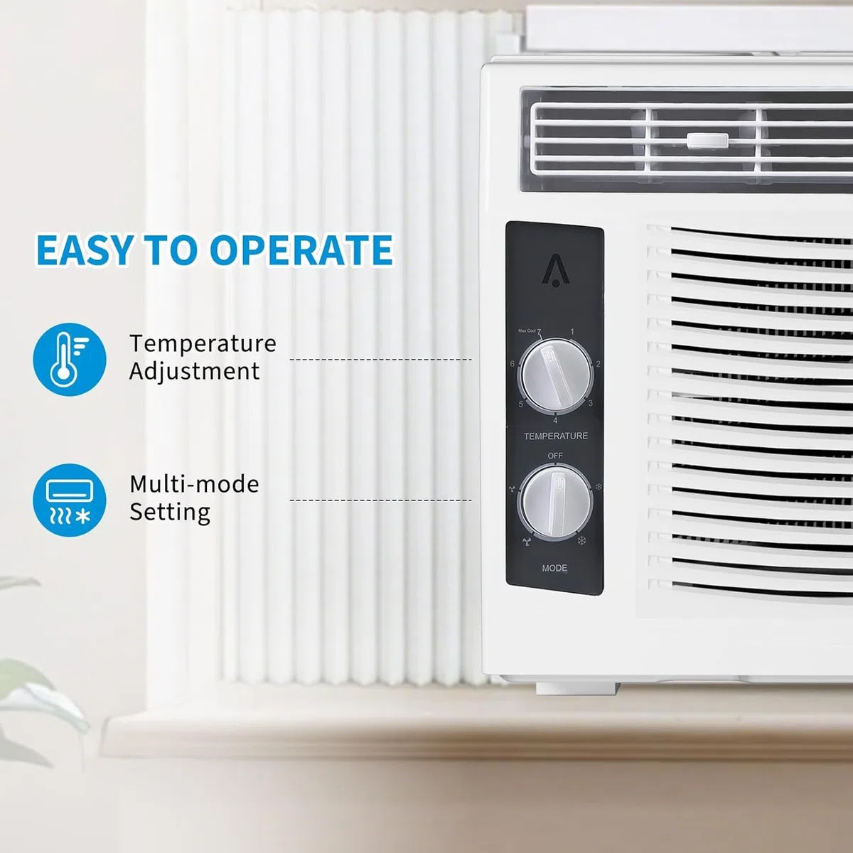 Smart 6000 BTU WiFi ventana aire acondicionado ventana AC unidad con control remoto y función de temporizador de control de aplicación y kit de fácil instalación para habitaciones de hasta 350