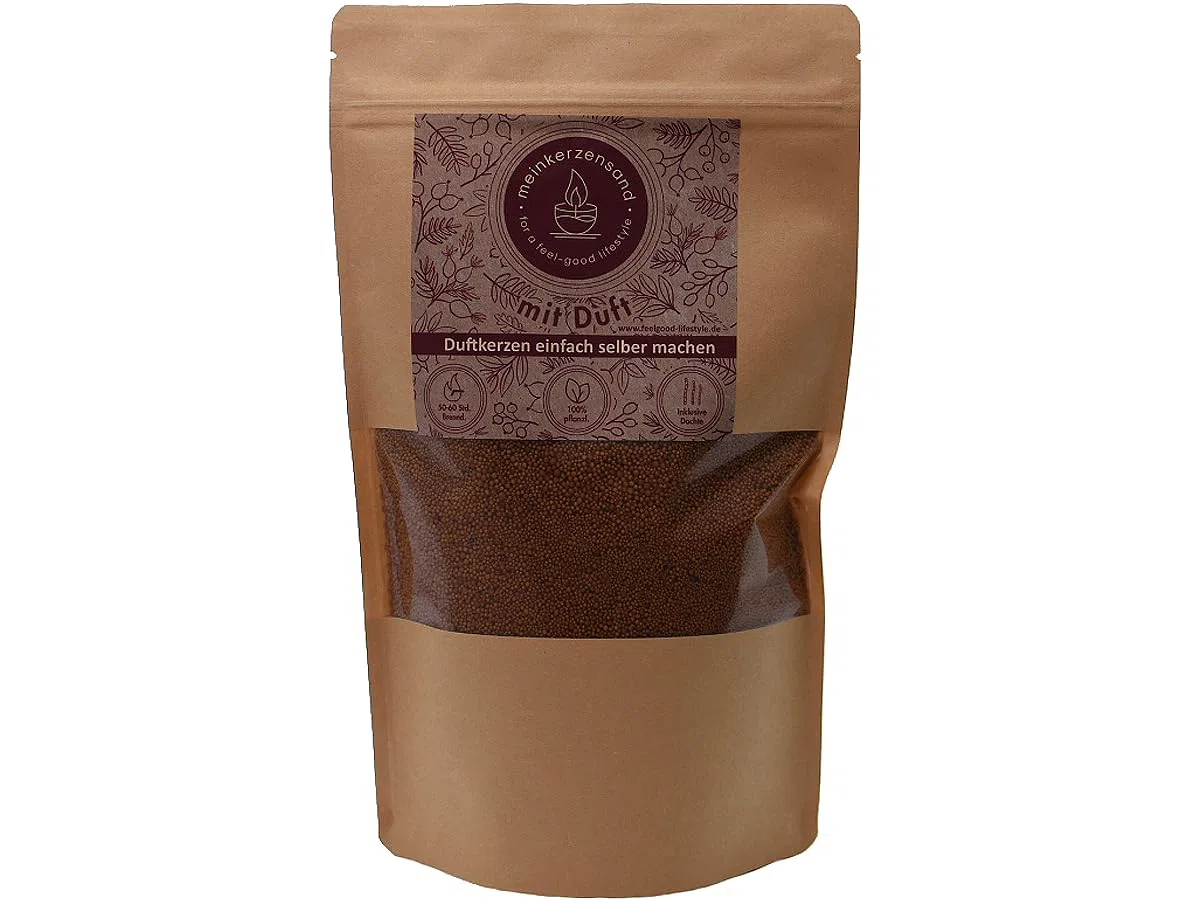 Arena aromática para velas, 400 g, incluye 3 mechas de arena aromática, granulado de cera (Palo Santo)