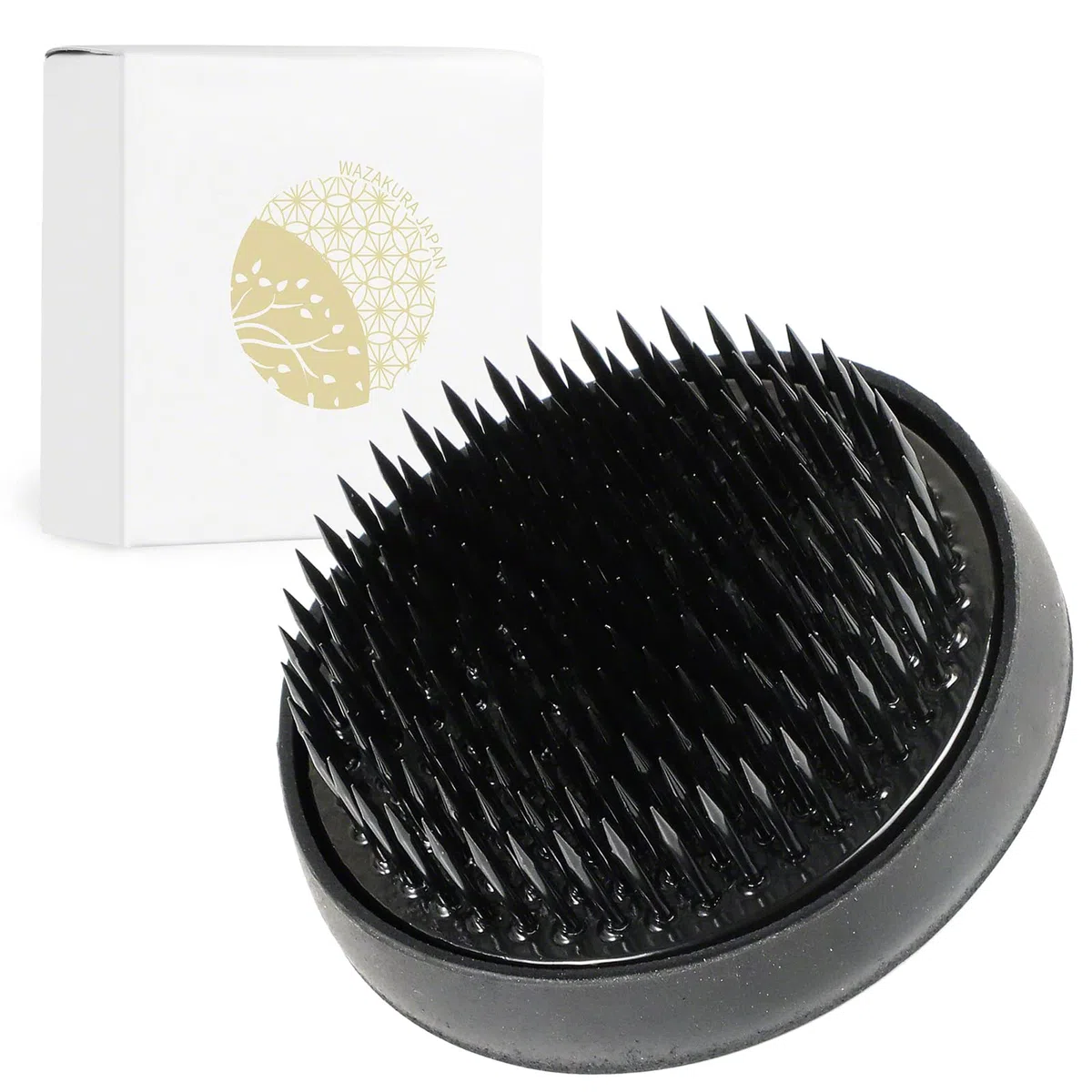 Wazakura Kenzan Redondo Negro para Ikebana (61mm) para Arreglos Florales, Hecho en Japón, Herramienta Japonesa para Ikebana Soporte de Alfileres para Flores - Kenzan Redondo Negro 61mm