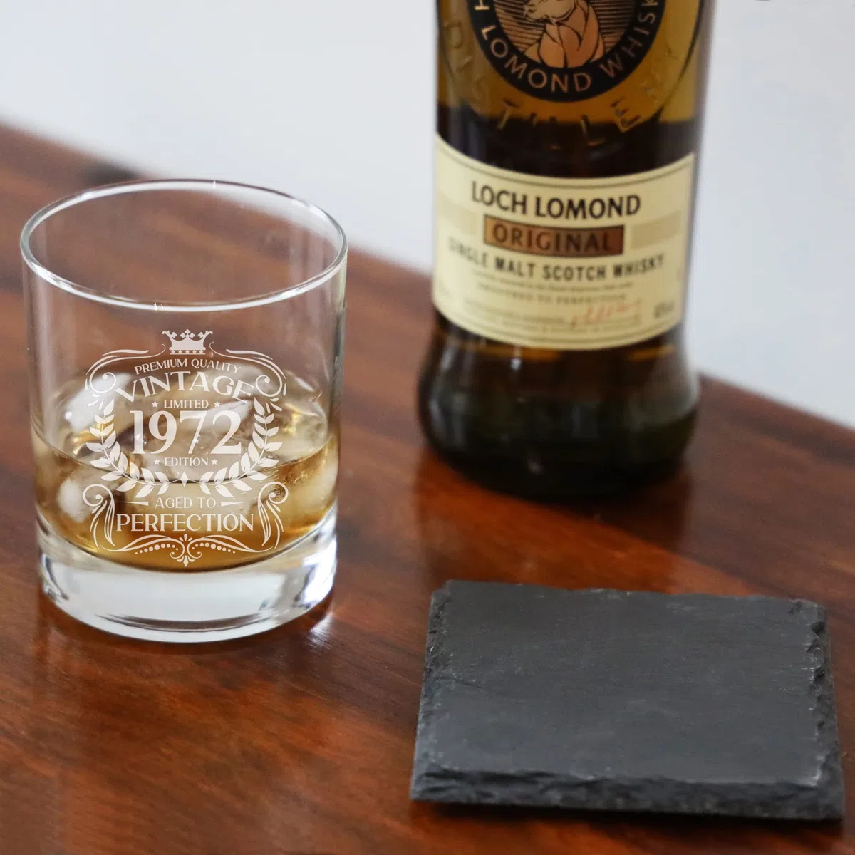 Regalo de 50 cumpleaños para hombres vintage de 1972 envejecido a la perfección, regalo de vaso de whisky grabado para 50 años de edad, whisky borbón, whisky, bourbon
