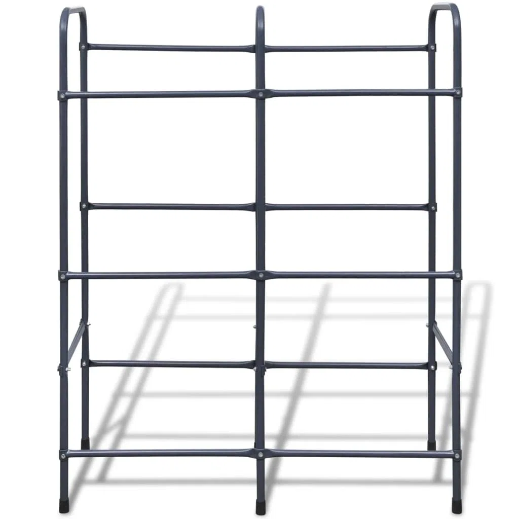 Estantería de acero para 6 cajas, color gris oscuro, 96 x 33 x 116 cm, acero con recubrimiento en polvo, para alimentos plegables, cajas de bebidas, taller, orden