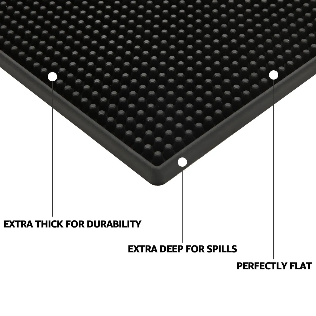 3 unidades Alfombrilla Escurreplatos 45 x 30 x 1 cm, Escurreplatos Silicona de PVC, antideslizante, negro, para bar, club, cocina, café, té, restaurantes y mostradores