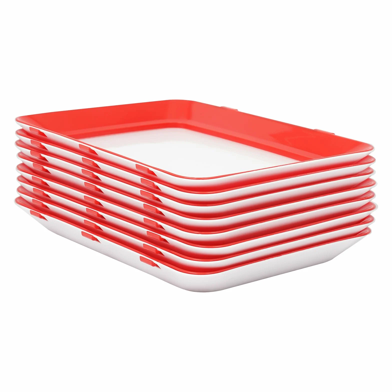 MINUS ONE Bandeja de conservación de alimentos al vacío, apilable y reutilizable, contenedor de alimentos con tapa de plástico para verduras, juego de 8 unidades