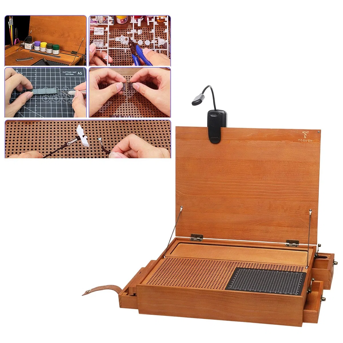 MagiDeal Mesa Portátil para Maquetas con Iluminación para Accesorios de Modelismo.