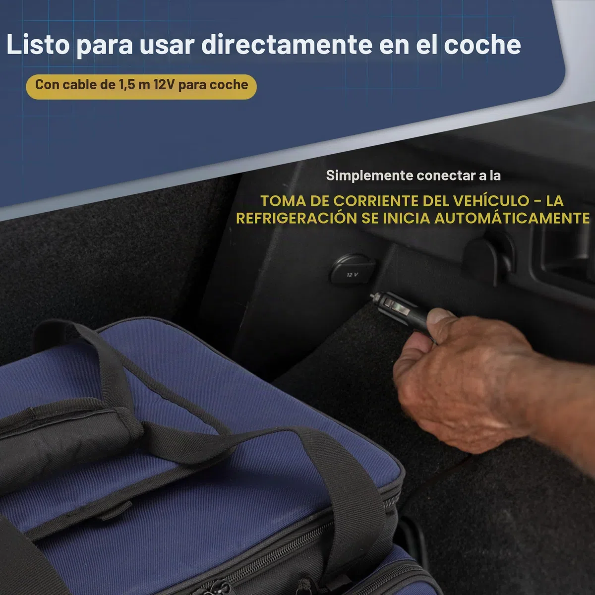 Cartrend Kühltasche, mit 12V KFZ-Anschlusskabel 1,50 m Lang, Verstellbarer Schultergurt, Pflegeleichte Innenbeschichtung, Verschiedene Größen