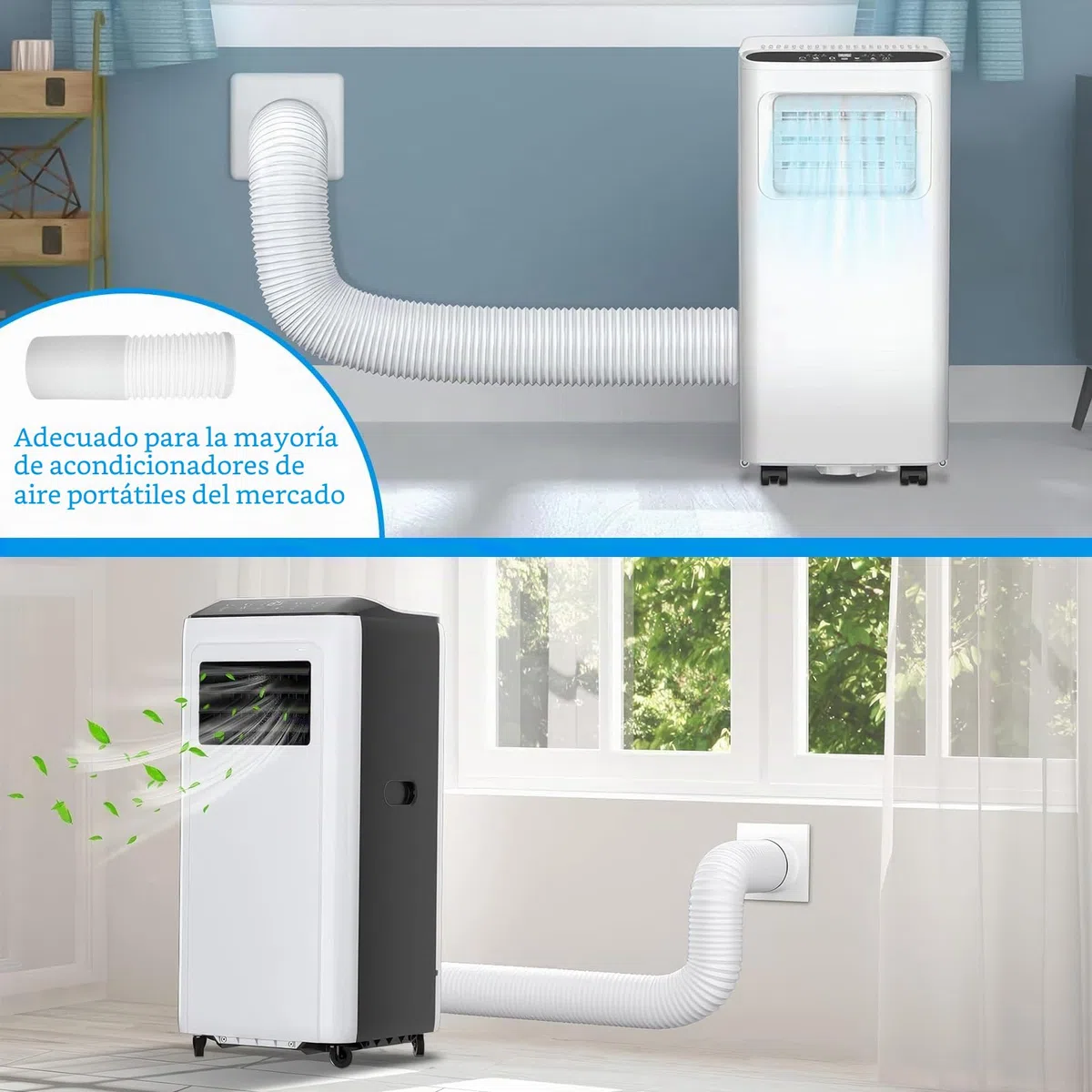 Manguera de aire acondicionado portátil, tubo de aire acondicionado móvil, diámetro de 150 mm y longitud de 200 cm, extensión de tubo AC para aparato de aire acondicionado móvil, secadora de