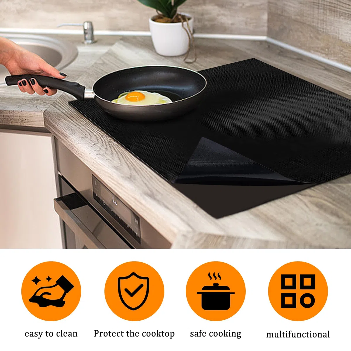 Esterilla Protectora de Inducción 61x53cm Placa Inducción Almohadillas Antideslizantes Protector Inducción Cocina Silicona (Magnética) para Estufa de Inducción