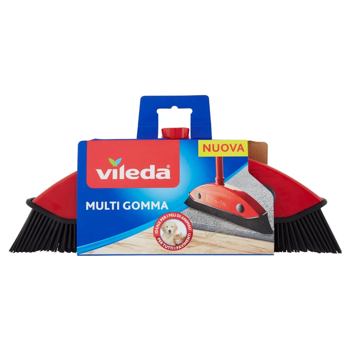 Vileda 159821 - Escoba multiusos para pelo de animal y cabello, color rojo y negro