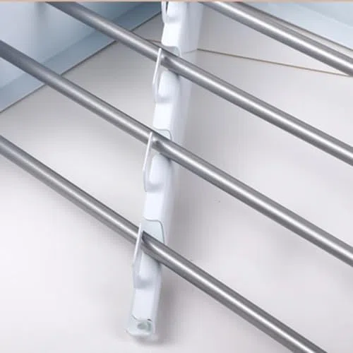 Tendedero Plegable de Pared Mikomika - Diseño Compacto y Retráctil con 30 kg de Capacidad - Ideal para Interior y Exterior, Ahorra Espacio (Blanco)