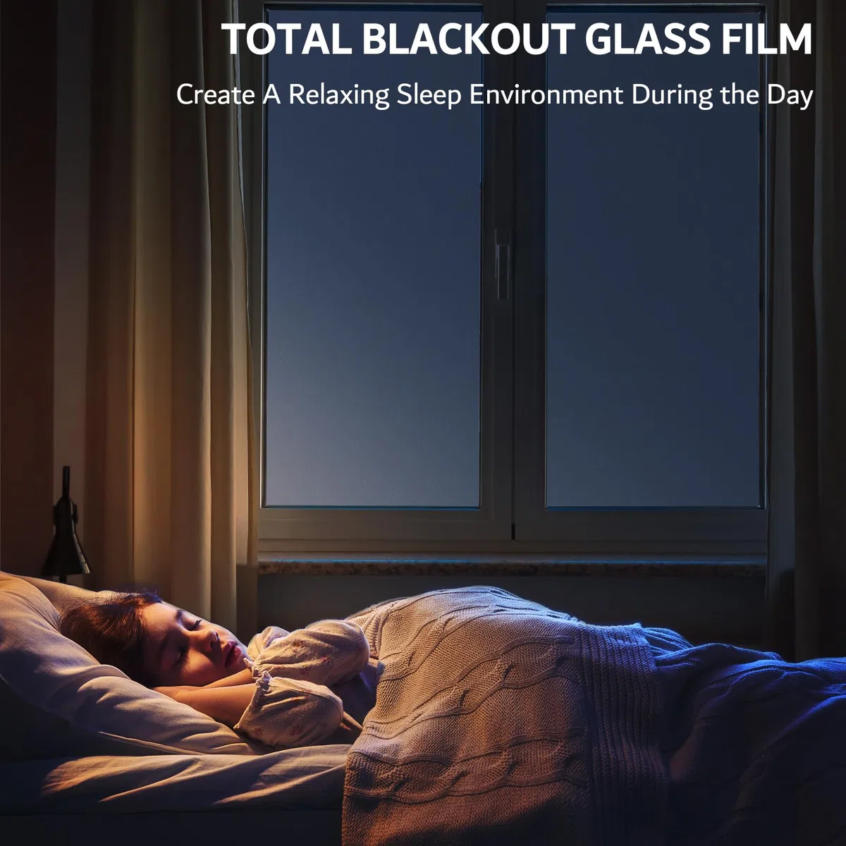Película Opaca Blanca Total para Ventana, Cubierta Estática, 100% de Vidrio Que Bloquea la Luz, Película Opaca, Oscurecimiento de la Habitación, Bloqueando el Sol,44cm x 300cm