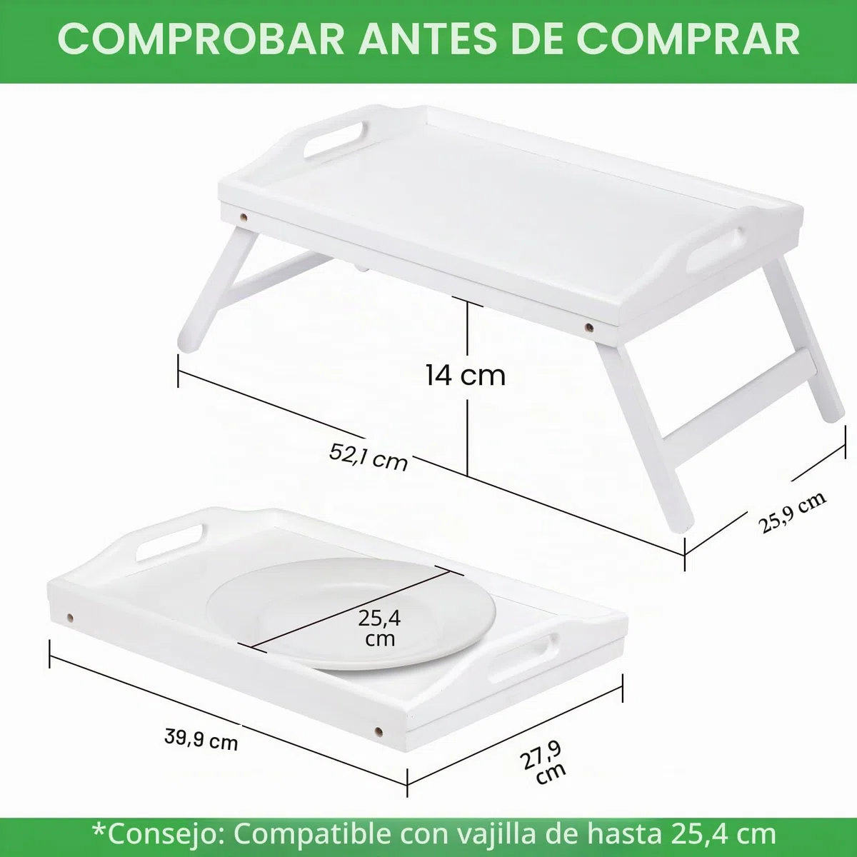 Bandeja de Cama, Mesa, Patas Plegables con Asas, Bandeja de Comida para el Desayuno para Comer en el sofá, Dibujar, Platos, Bandeja de bambú para Servir en el Regazo, Bandeja para Aperitivos