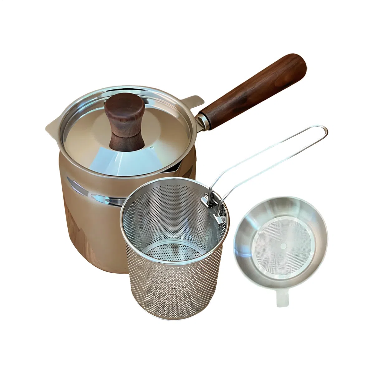 Freidora Pequeña Con Cesta Accesorios En Acero Inoxidable De Doble Capa Con | Cesta para Freír Para Cocinar en Casa Patatas Fritas Pescado Palomitas Alimentos