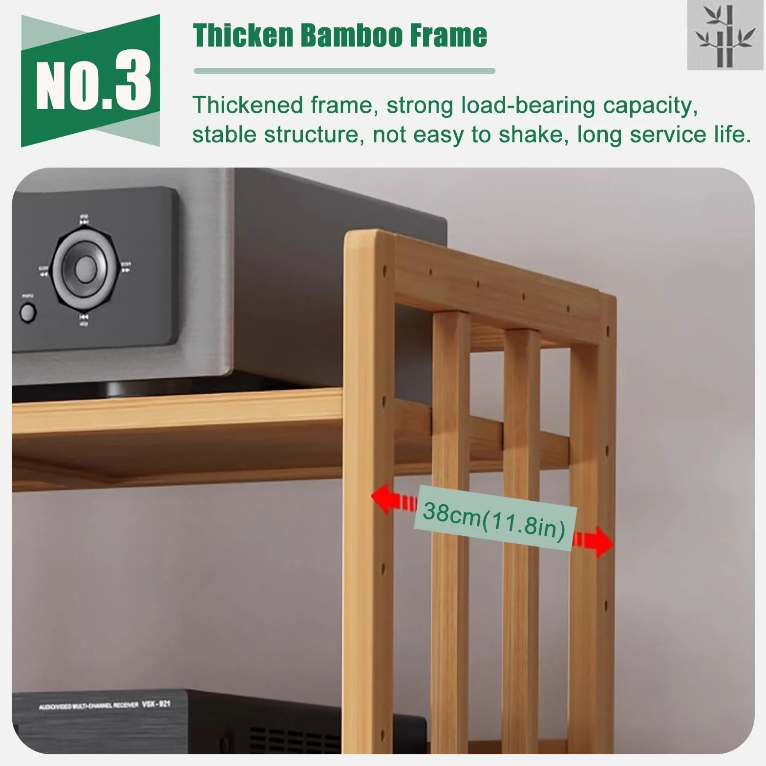 Soporte de alta fidelidad de altura ajustable, estante multimedia de 5 niveles para reproductores de TV, DVD, cajas de cables y almacenamiento de discos, armario estéreo versátil para sistema de