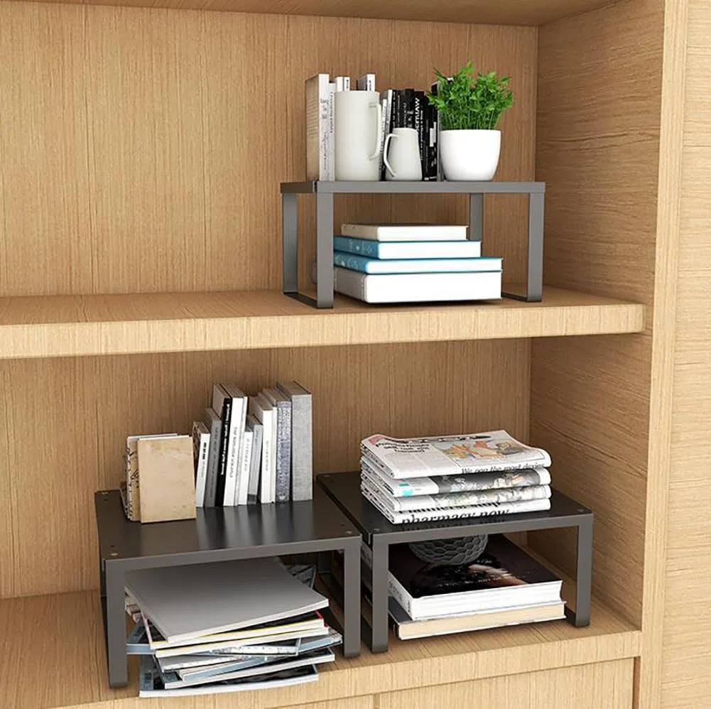 YunNasi Estante en Acero Inoxidable Estante Organizador de Cocina para Almacenamiento de Cocina Almacenamiento de Baño Organizador de Maquillaje Organizador de Armario (L:30x28x15 cm, 1 Unidad)