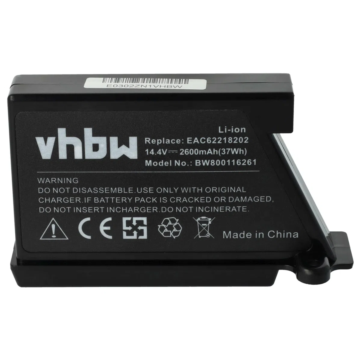 vhbw Batería reemplaza LG EAC62218202 para aspiradora Negro (2600 mAh, 14,4 V, Li-Ion)