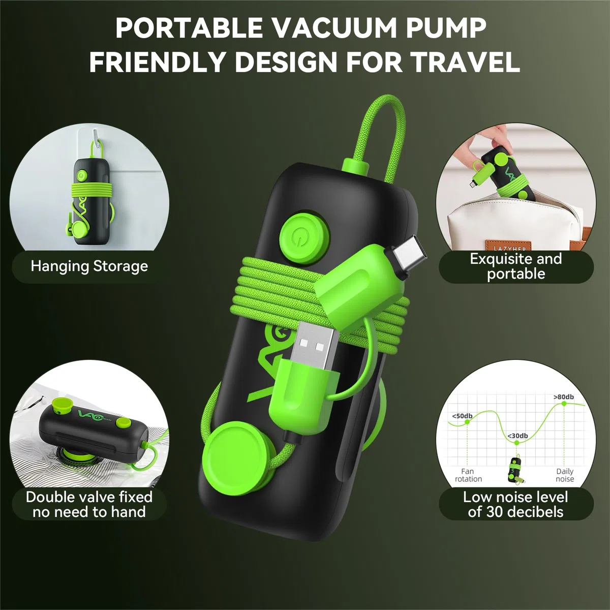 Bolsas de vacío para viajes, bomba eléctrica USB, paquete de 9 bolsas de sellado al vacío de tamaño de mano para ropa, bolsas de almacenamiento al vacío que ahorran espacio para equipaje