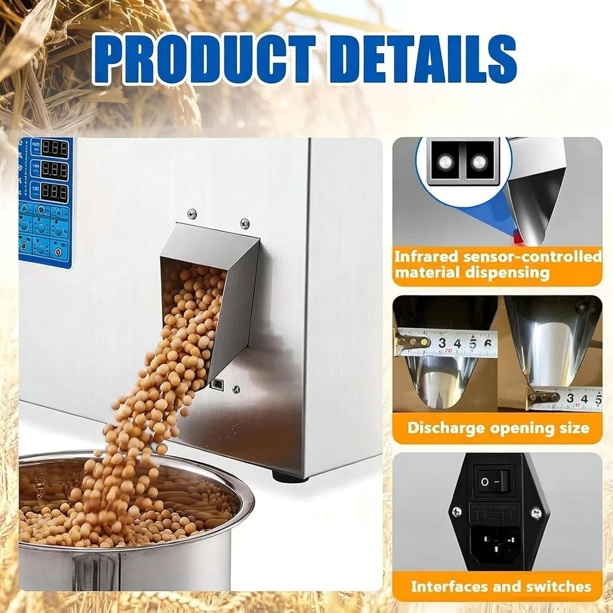 Máquina de llenado de gránulos, dispensador automático de Polvo con pesaje Inteligente, 3 velocidades, Acero Inoxidable Apto para Uso alimentario, Ideal para pequeños talleres.
