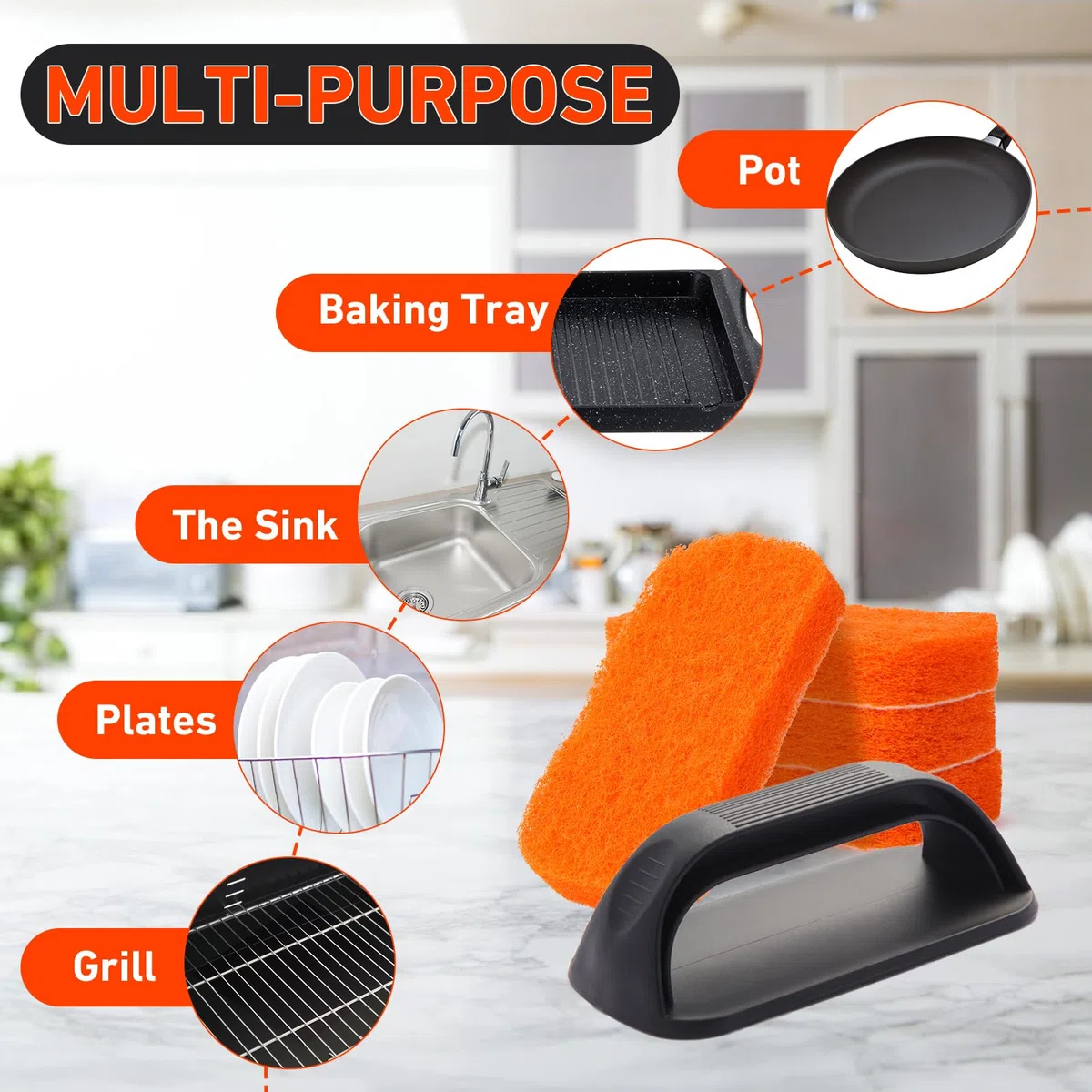 Kit de limpieza de plancha de 14 piezas para Blackstone y Camp Chef, almohadillas antiarañazos para limpiar cocina, baño, kit de limpieza de parrilla plana con 13 almohadillas de limpieza de plancha