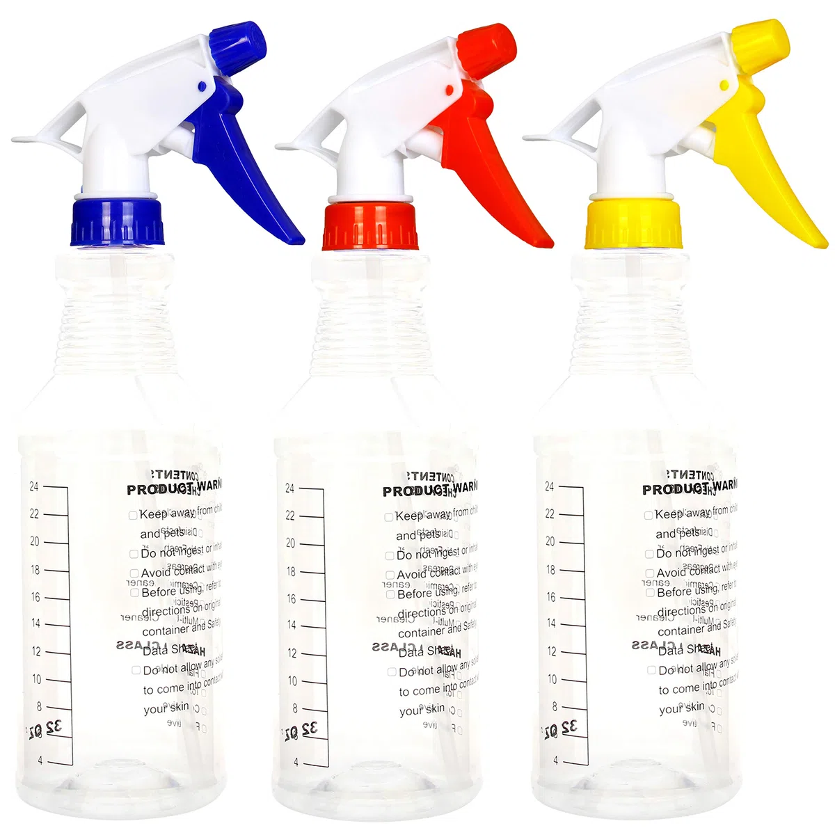 Youngever 3 Paquetes 1L Botellas de Spray Plástico Vacías, Botella de Pulverización Plástico, Botellas de Spray Plástico para Soluciones de Limpieza