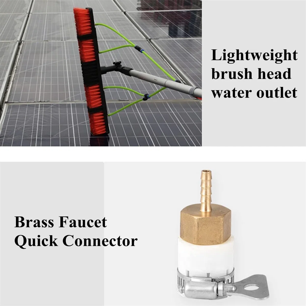 Exble - Kit de cepillo de limpieza de paredes y azulejos para piscinas: herramientas de limpieza al aire libre para techos, suelos y paneles solares, perfecto para mantenimiento y brillo