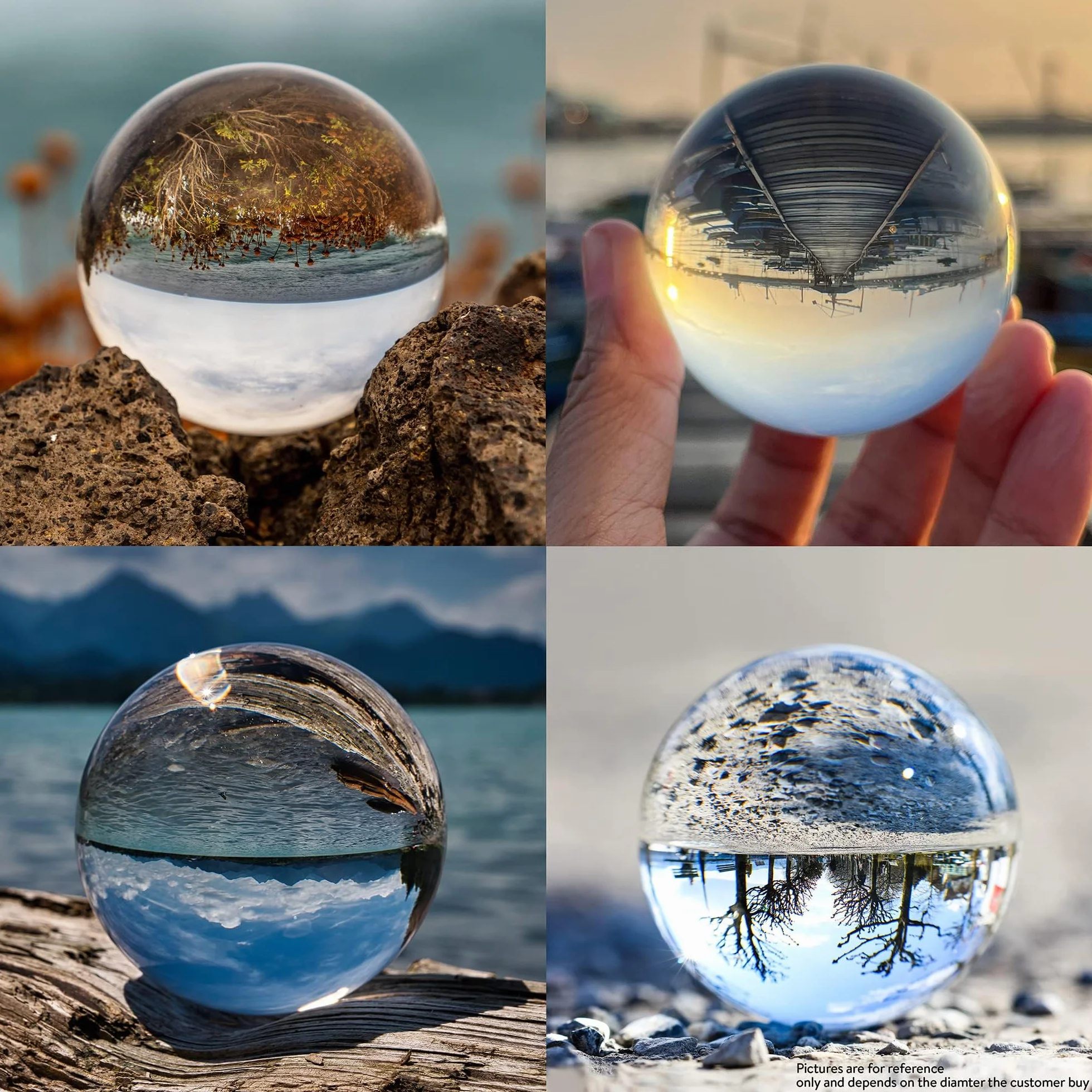 Bola de cristal de 120 mm, bola de cristal transparente para fotografía, adivinos y meditación, sin soporte