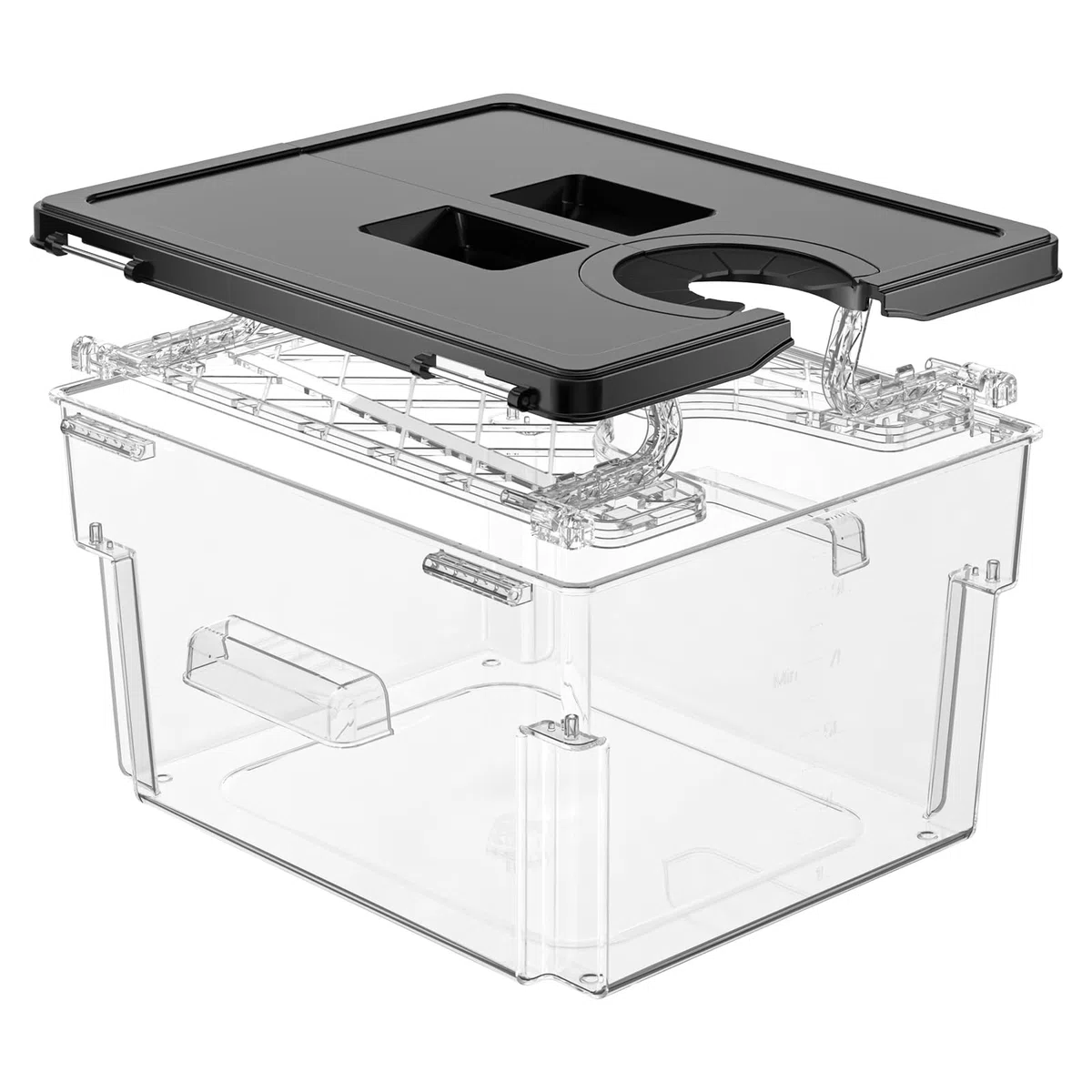 Contenedor Sous Vide con tapa, diseño de doble apertura de puerta, contenedores Sous Vide con estante integrado de 11.65 cuartos de galón, contenedor de olla de cocción lenta compatible con la mayoría