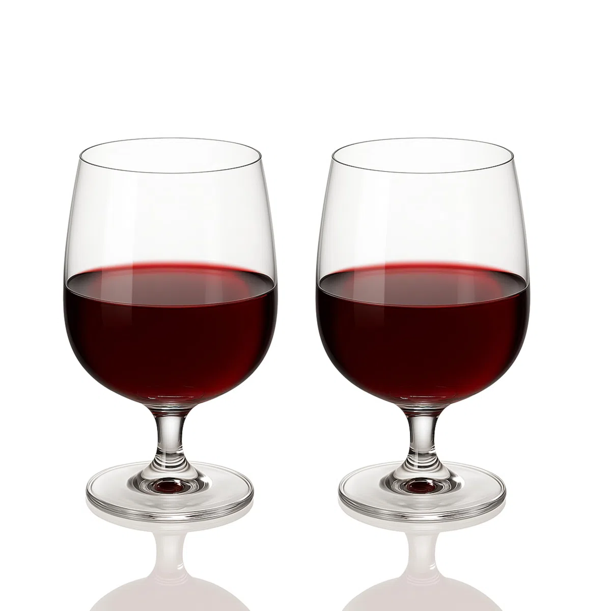 DIAMANTE Copas de vino de tallo corto, copas de agua, juego de 6, capacidad de 346 ml, aptas para lavavajillas