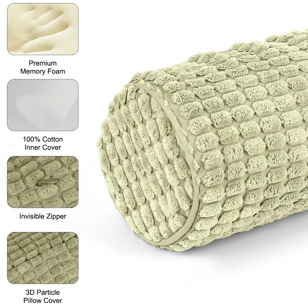 Almohada Cervical y de Cuello 11x45 cm, Almohada Ergonómica de Viaje con Espuma Viscoelástica, Lavable, Cojín Cervical para Dormir, Almohadas Cervicales para Dormir