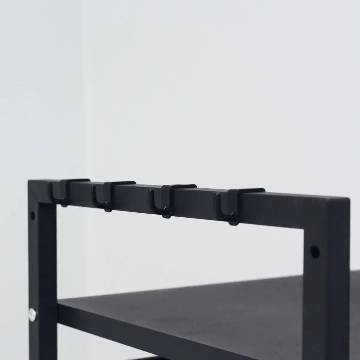 HOLMIOS Soporte para Microondas Extensible | Estante Organizador para Encimera | Multiusos | hasta 20kg | Estable y Antideslizante | 2 Niveles | Color Negro