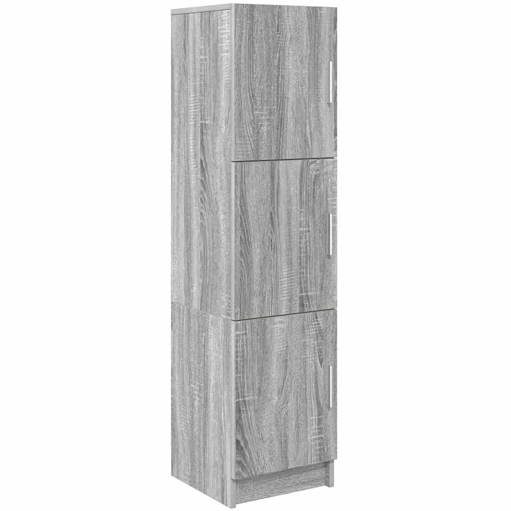 Escritorio de madera Sonoma gris con espacio de almacenamiento y estantería, 133,5 x 50 x 124 cm, 2 piezas, ergonómicamente ahorra espacio para oficina, oficina en casa y lugar de trabajo