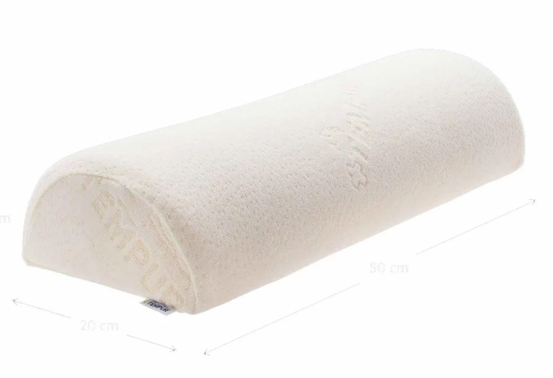 TEMPUR Cojín Universal de Media Luna, Ideal como cojín de Pierna o para apoyar la Nuca, Rodillas, Brazos y Espalda Baja, 50 x 20 x 10 cm, Color Gris