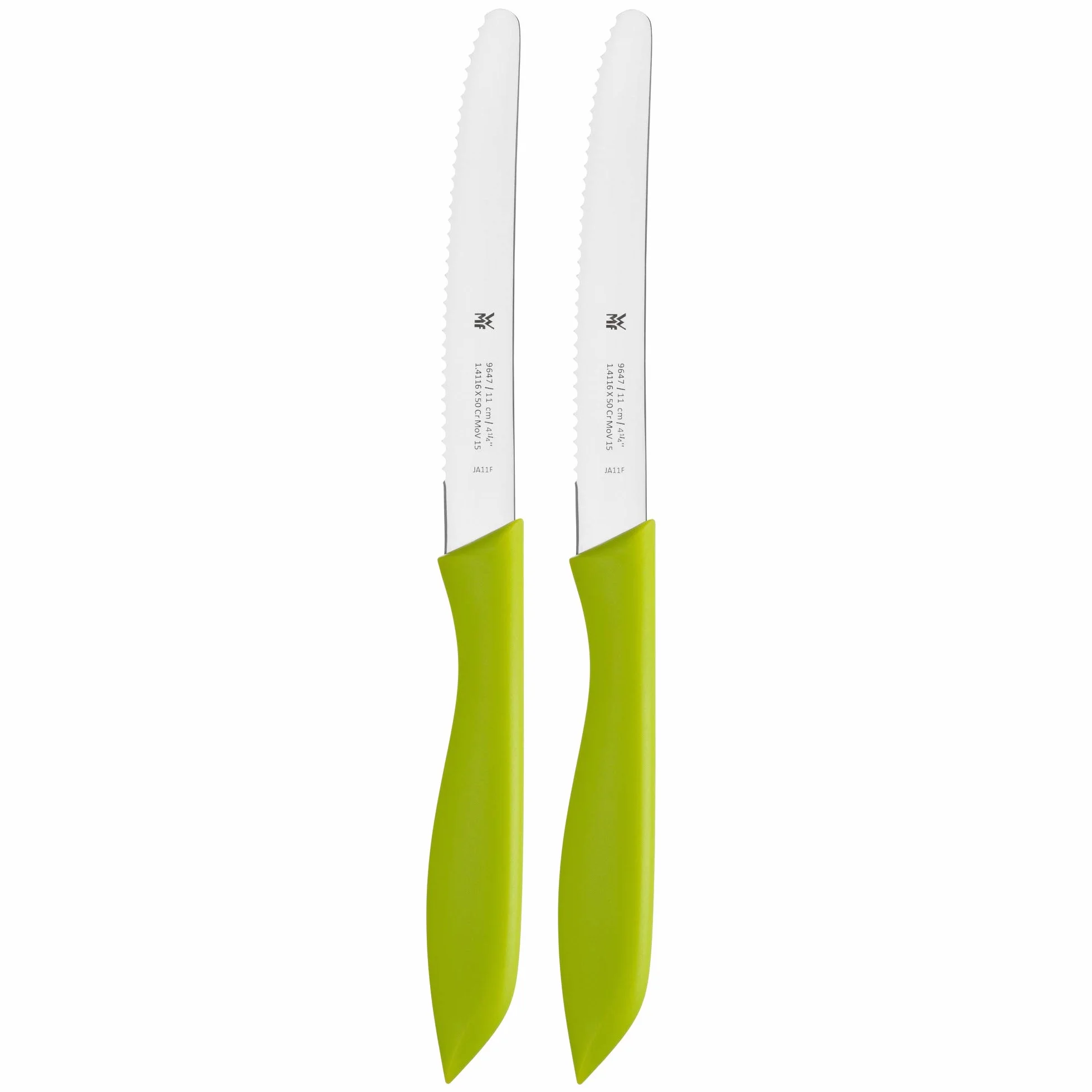 WMF Classic Line - Juego de 6 Cuchillos 23 cm, Hoja de Acero Especial con Filo Dentado y Mango de Plástico Aptos para el Lavavajillas, Multicolor