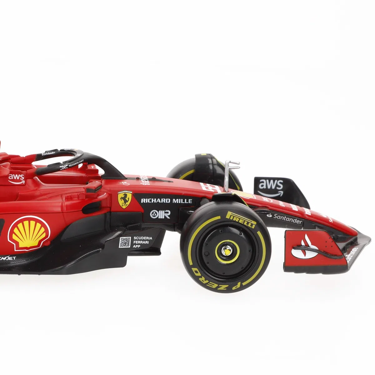 Burago Maqueta coche Fórmula 1 2023 Carlos Sainz, Ferrari SF-23, Escala 1/24, Incluye figura piloto, Maquetas coches, Miniatura de colección, F1, Burago, Regalos para coleccionistas, +14 años (78060)