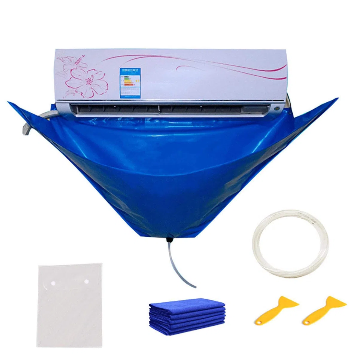 Limpieza Aire Acondicionado con tubería Agua, Bolsa Agua para Aire Acondicionado, Impermeable, Limpieza Aire Acondicionado Menos 1,5 P