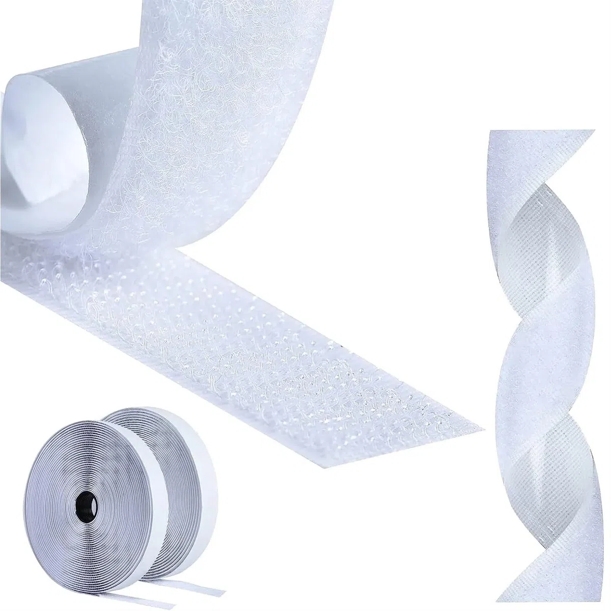Adhesivo Fuerte Hook Y Loop Cinta adhesiva mágica for rascar, autoadhesiva, adhesivo de doble cara Extra fuerte con pegatina, cierre gancho y bucle potente(20Meter)