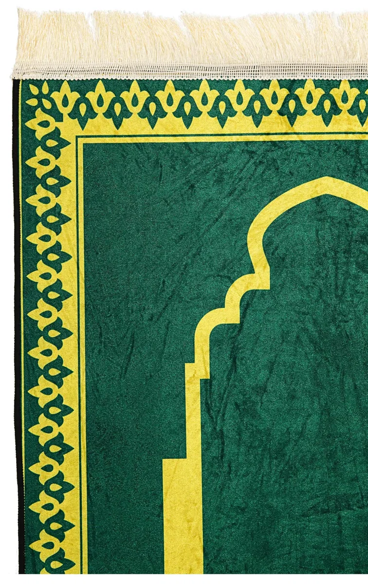Greatfool Alfombra de oración Musulmana para oración islámica – Alfombra de oración Musulmana Gruesa y cómoda para Mujer y Hombre musulmán - Verde