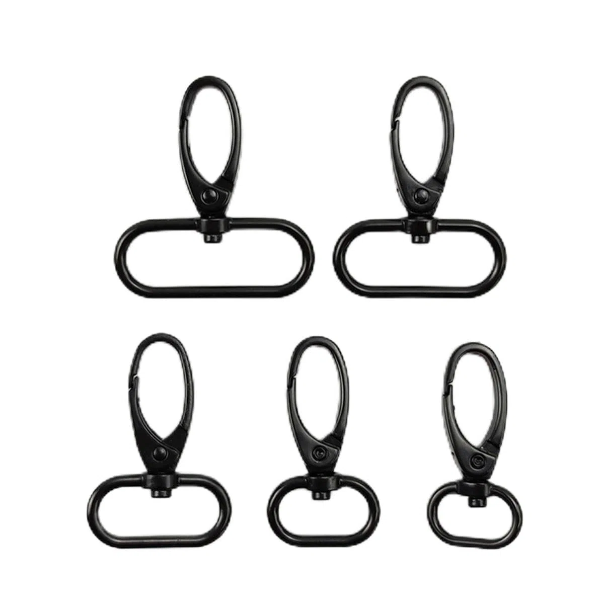 100 piezas 16/20/26/32/38 mm hebillas de metal correa de bolso langosta mosquetón giratorio gancho de presión collar llavero accesorios de bolsa de bricolaje-16 mm-negro