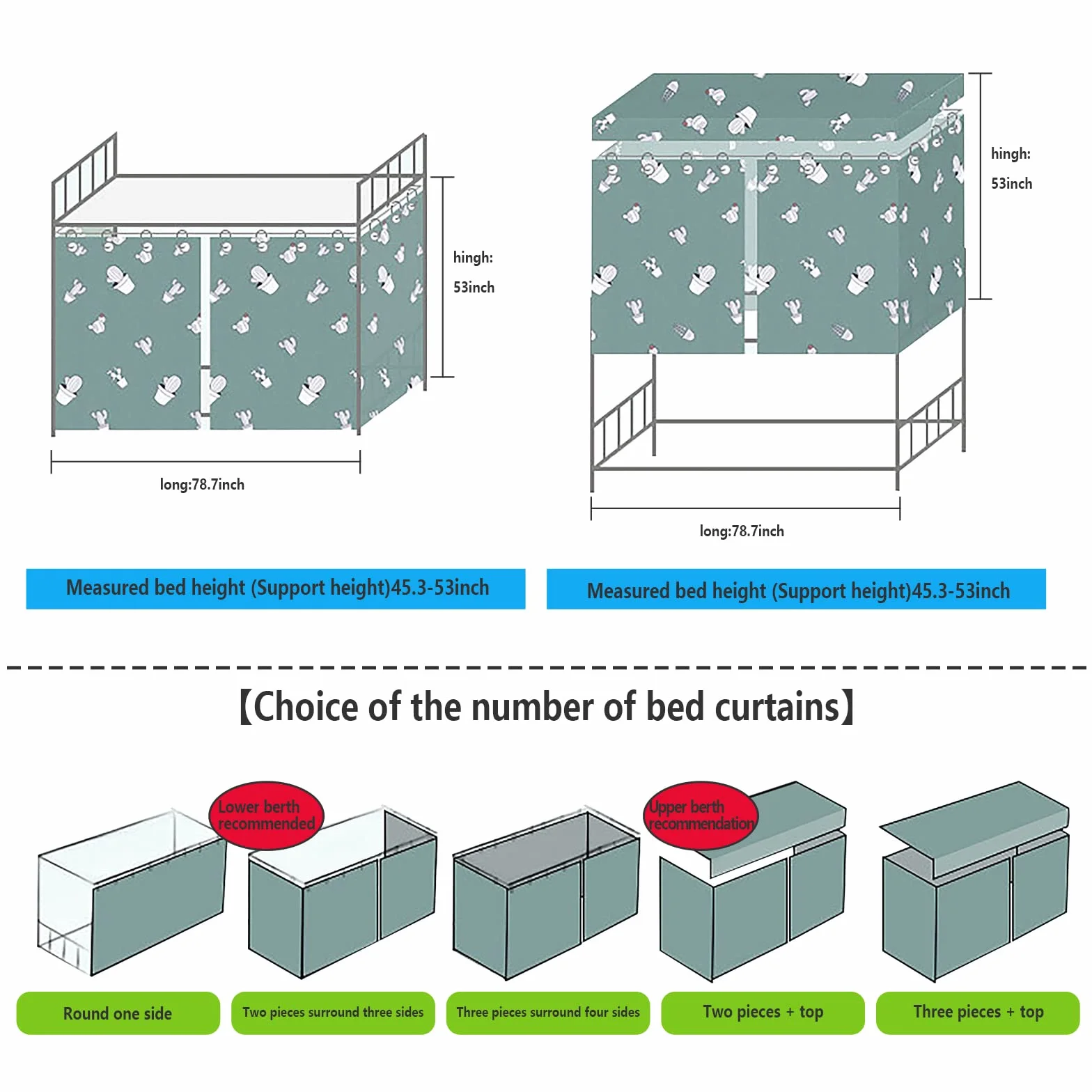 Cortina de cama para litera, tienda de campaña, cortina opaca, mosquitera, cama alta, tienda de campaña, cortina de tela a prueba de polvo, antimosquitos para residencia de estudiantes, cama infantil