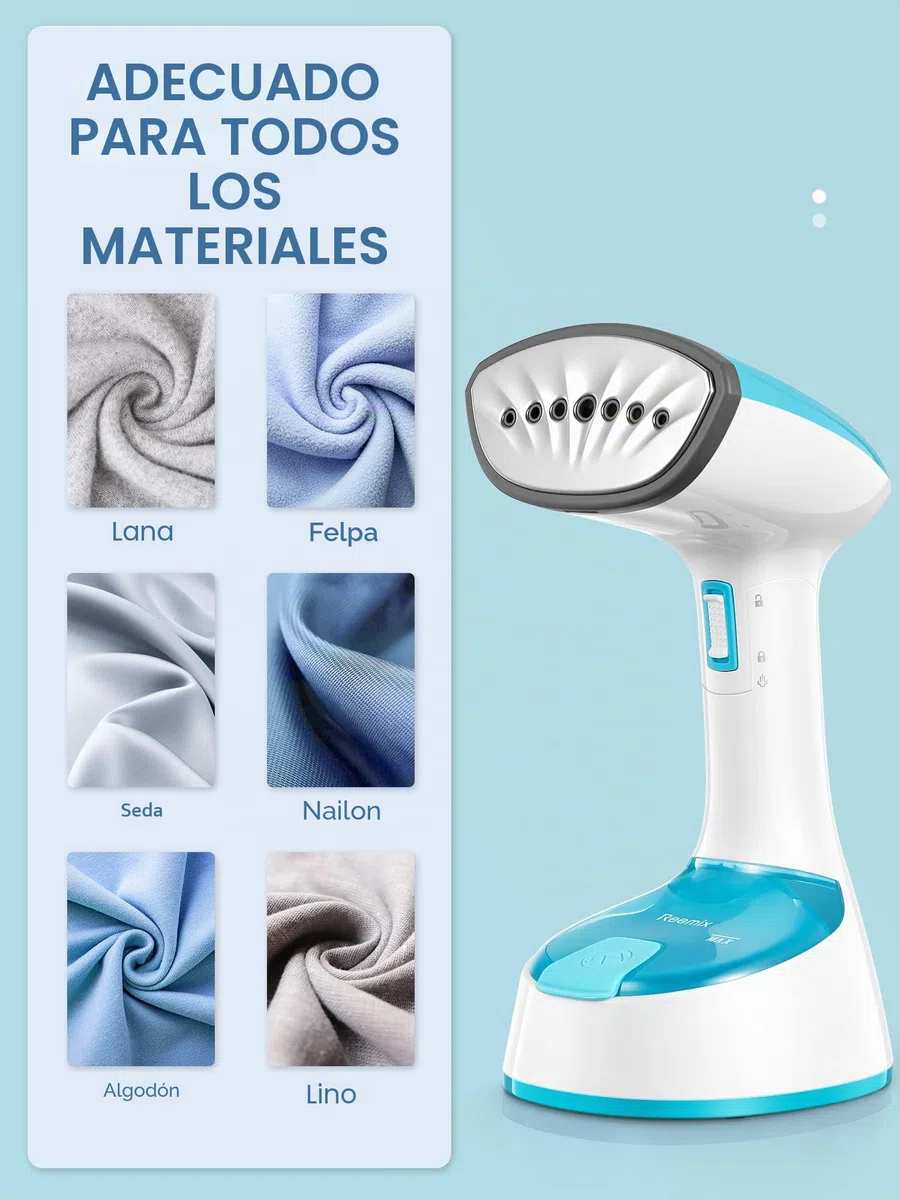 Reemix Plancha Vertical Vapor, Diseño de Mano Plegable Plancha Vertical, Removedor de Arrugas de Ropa, Fuerte Vapor Penetrante, para el Hogar, la Oficina y los Viajes, 220V (Azul)