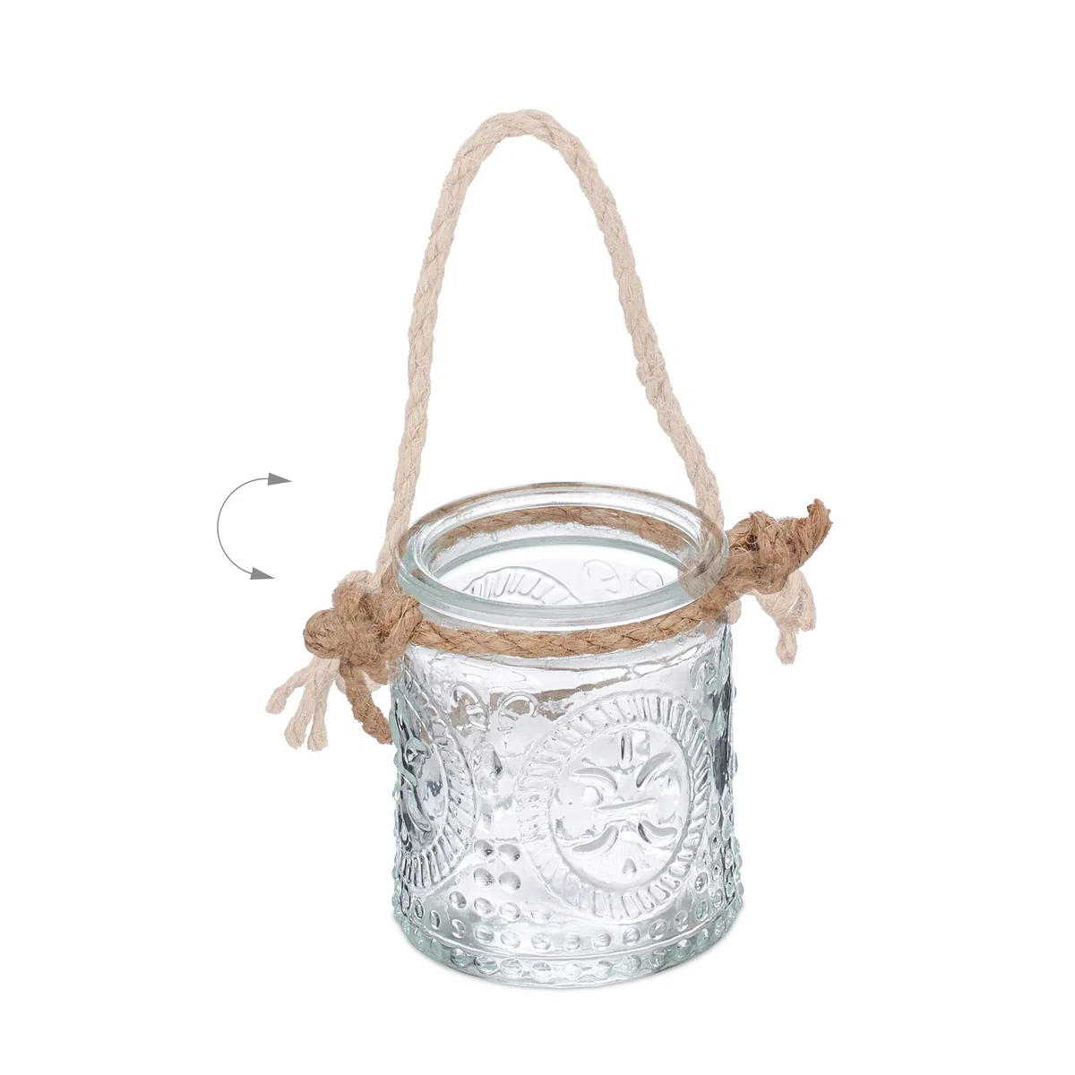 Relaxdays Portavelas, Set 12, Tarro con Asa, Interior y Exterior, 7 x 6 cm, Porta Velas Té Bodas, Transparente/Marrón