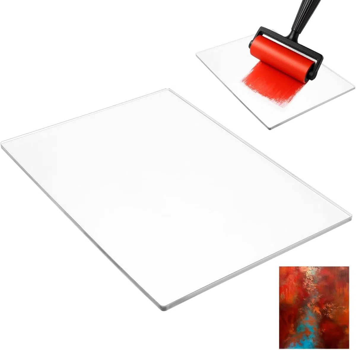 Placa de gel a3 para impresión, placa de impresión de gel transparente reutilizable para arte mixto, álbumes de recortes, tarjetas y manualidades con superficie flexible para una monoimpresión precisa