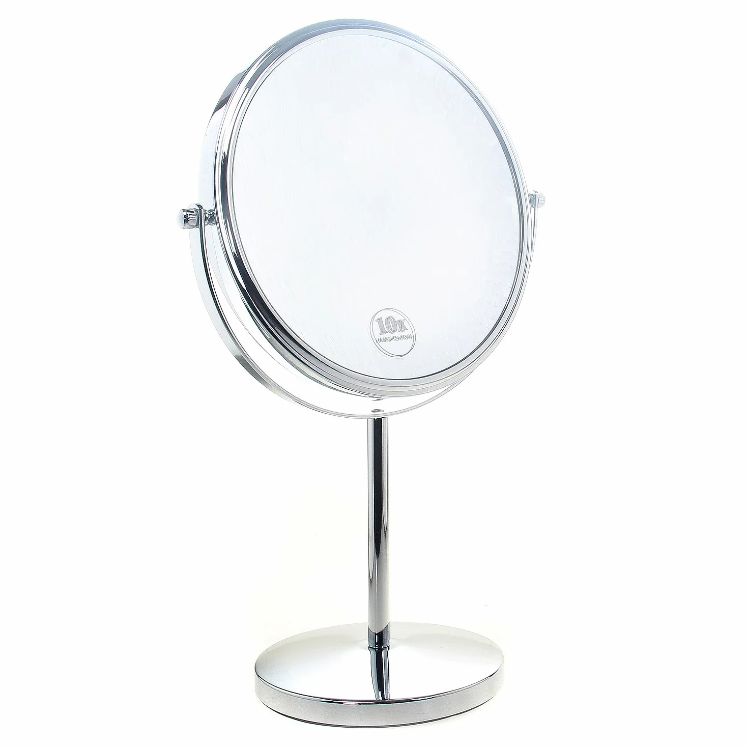 TUKA - Espejo cosmético Independiente, Zoom 10x, Espejo de Maquillaje de 8 Pulgadas con Pedestal para baño y Dormitorio, Cromo Doble Cara