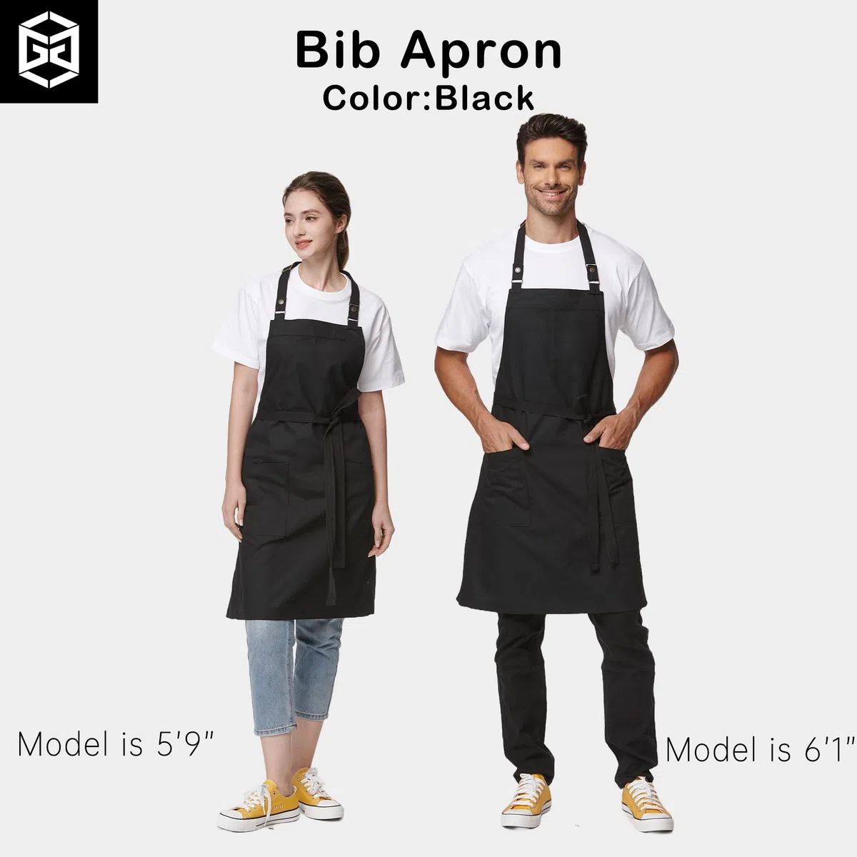 Delantal de cocina ajustable con bolsillos, duradero, impermeable, delantales profesionales para hombres y mujeres, 4251GB