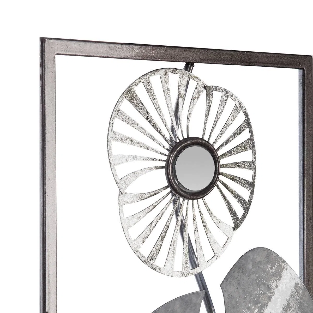 Atmosphera - Decoración de Pared 'Fleur' - Metal - Plata 25 x 61 cm
