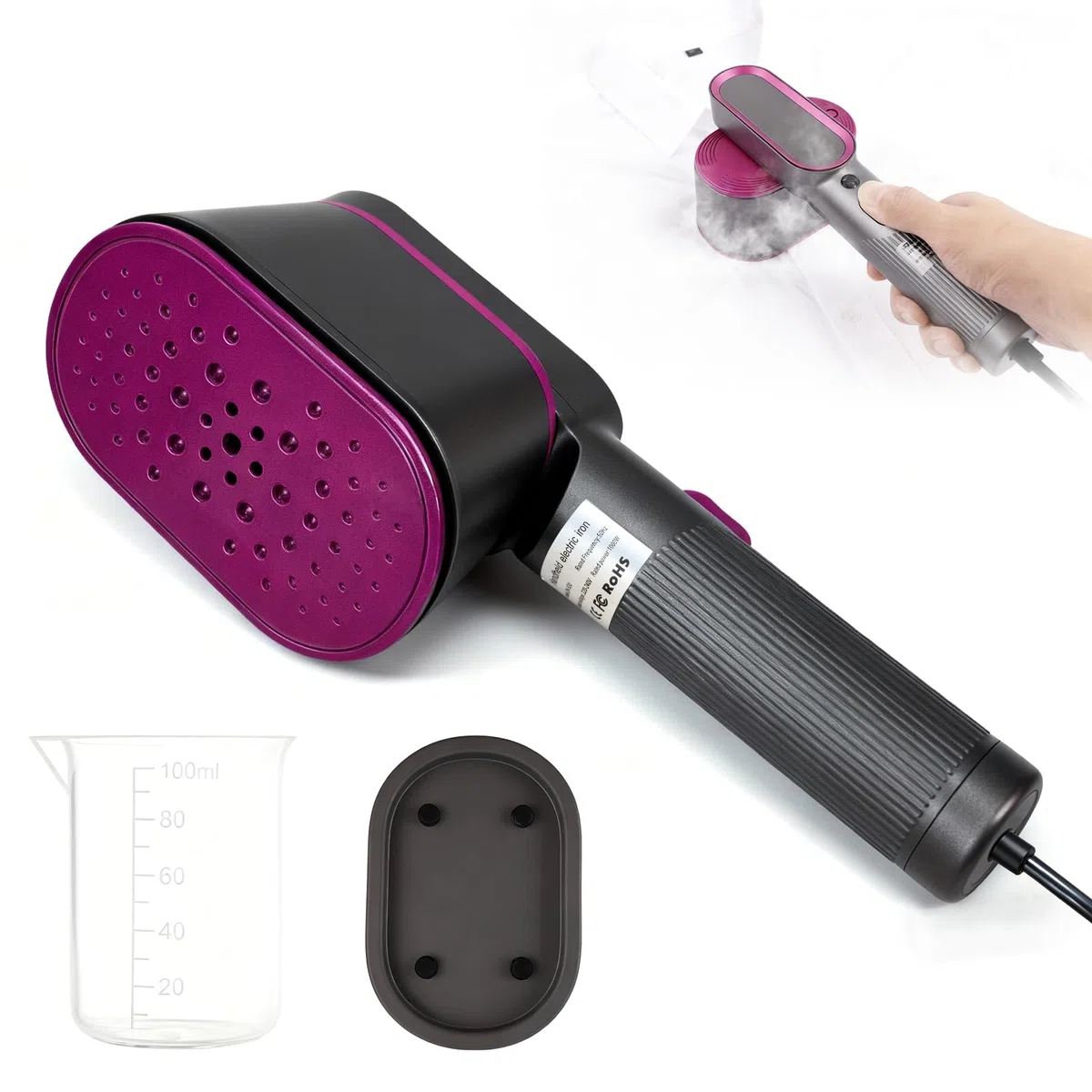 Plancha Vapor para Ropa 2 en 1 (Plancha + Vapor), 1200W Plancha de Vapor Vertical,Calentamiento Rápido 9s, Mini Plancha Vertical Vapor, para Viajes, Hogar, Oficina